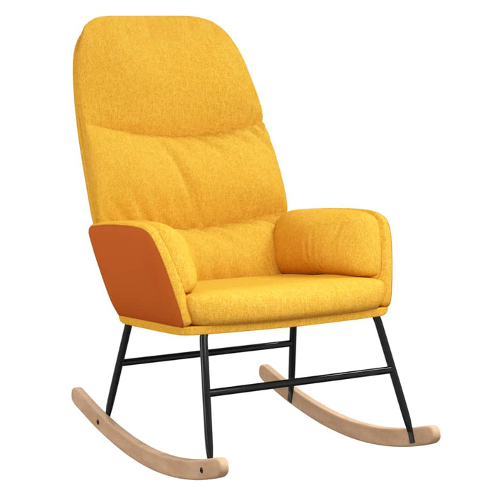 Scaun balansoar cu taburet, galben muștar, textil - WALTI WALTI
