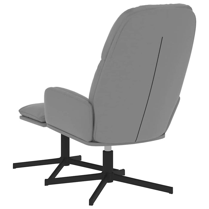 Scaun relaxare cu taburet, gri închis, piele ecologică WALTI