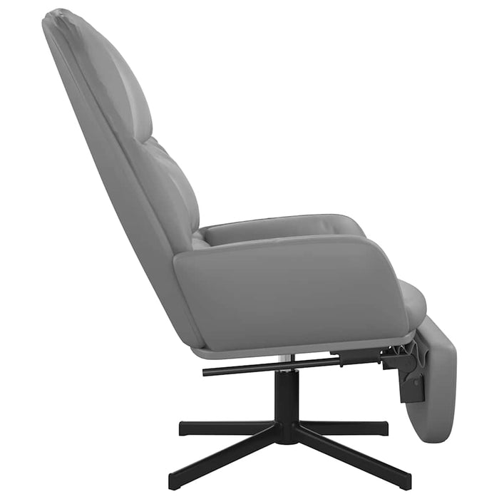 Scaun de relaxare cu taburet, roșu, piele ecologică WALTI