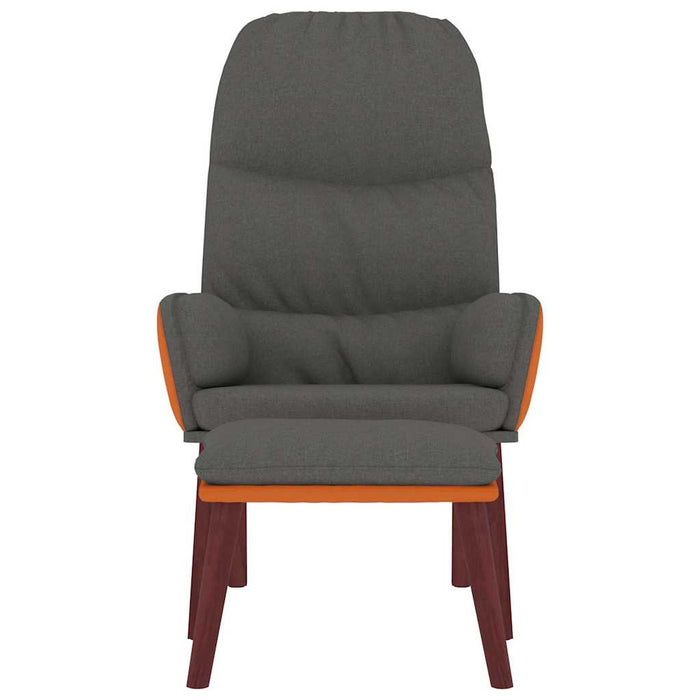 Scaun de relaxare cu taburet, gri închis, material textil WALTI