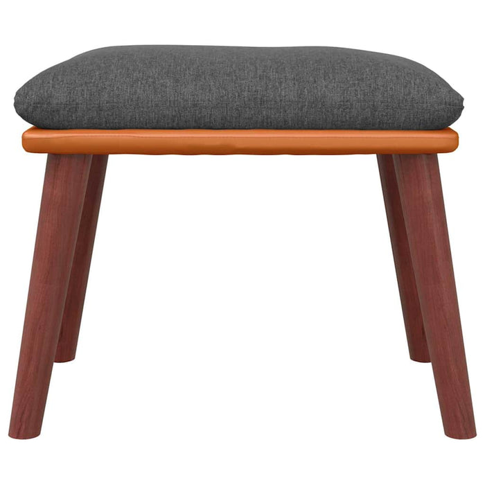 Scaun de relaxare cu taburet, gri închis, material textil WALTI