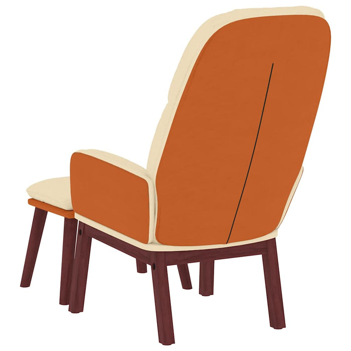 Scaun de relaxare cu taburet, crem, textil WALTI