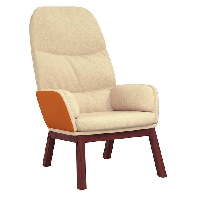 Scaun de relaxare cu taburet, crem, textil WALTI