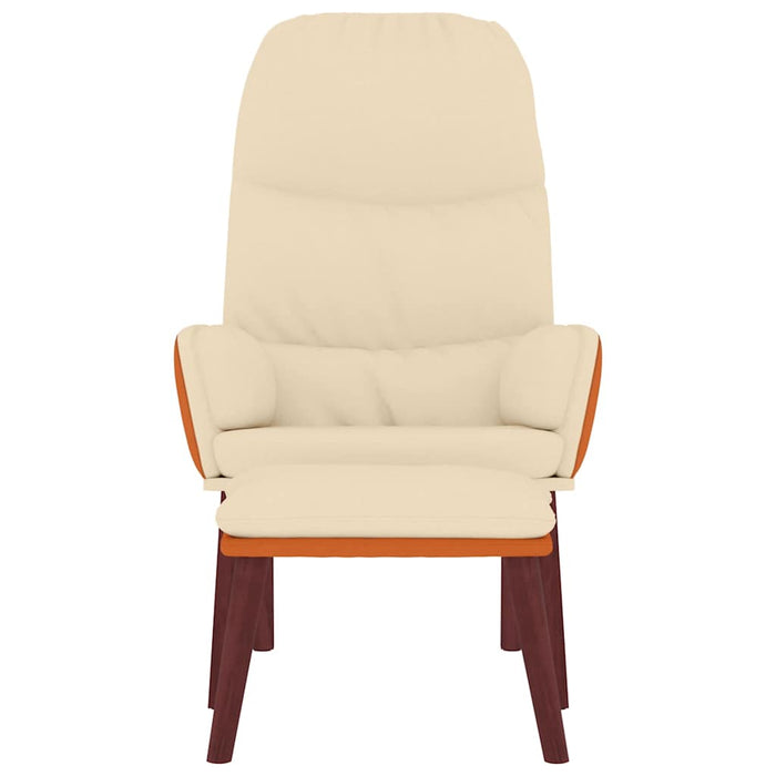 Scaun de relaxare cu taburet, crem, textil WALTI