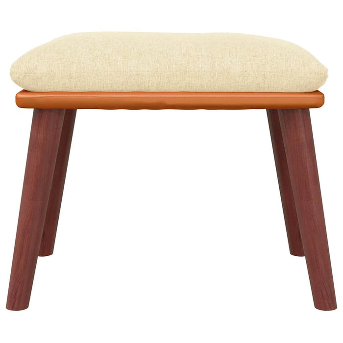 Scaun de relaxare cu taburet, crem, textil WALTI