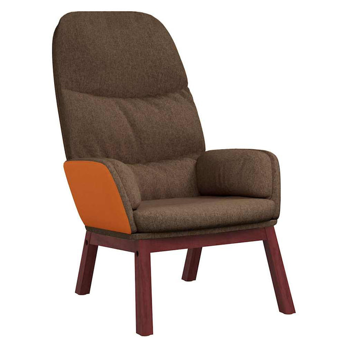 Scaun de relaxare cu taburet, maro, textil WALTI