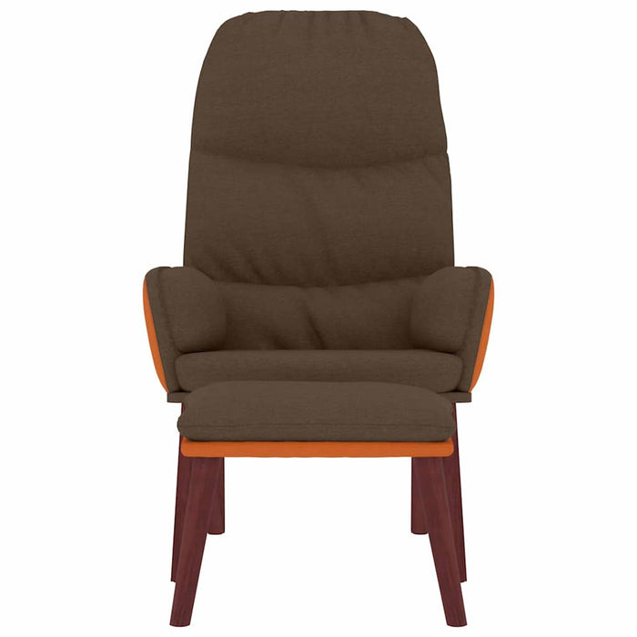 Scaun de relaxare cu taburet, maro, textil WALTI