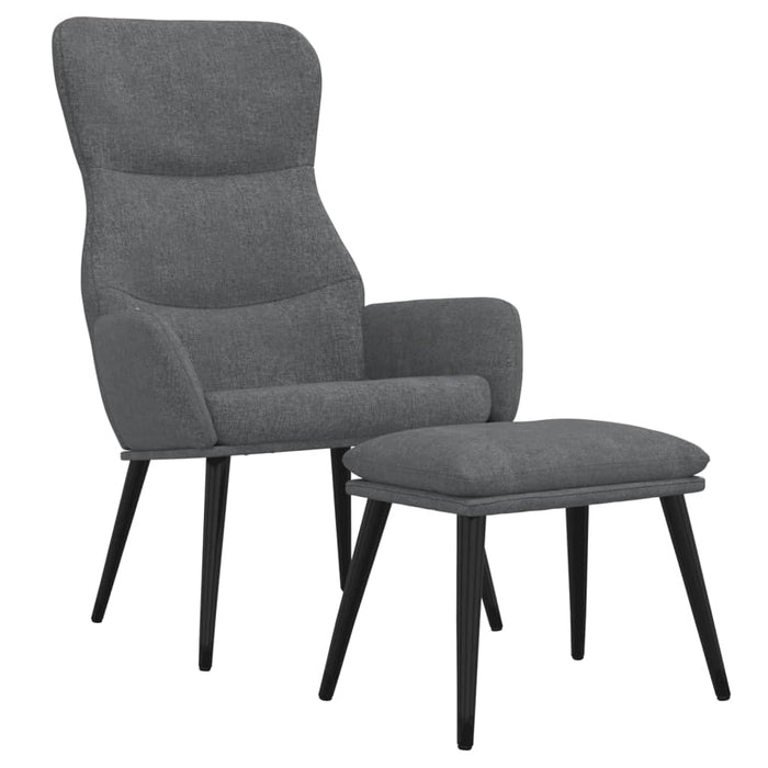 Scaun de relaxare cu taburet, gri deschis, material textil - WALTI WALTI