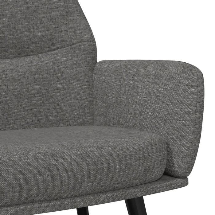 Scaun de relaxare cu taburet, gri deschis, material textil - WALTI WALTI