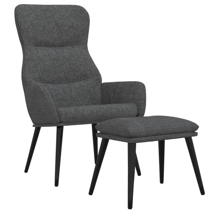 Scaun de relaxare cu taburet, gri închis, material textil - WALTI WALTI