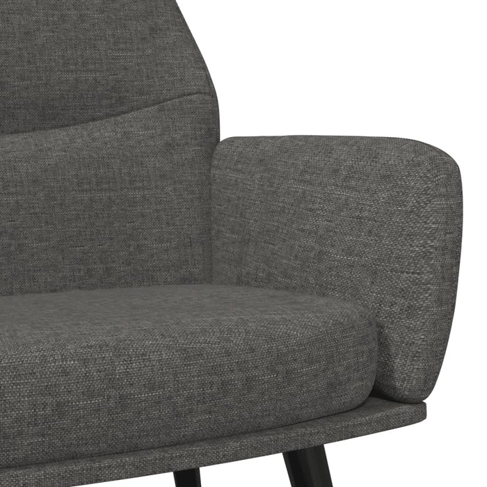 Scaun de relaxare cu taburet, gri închis, material textil - WALTI WALTI