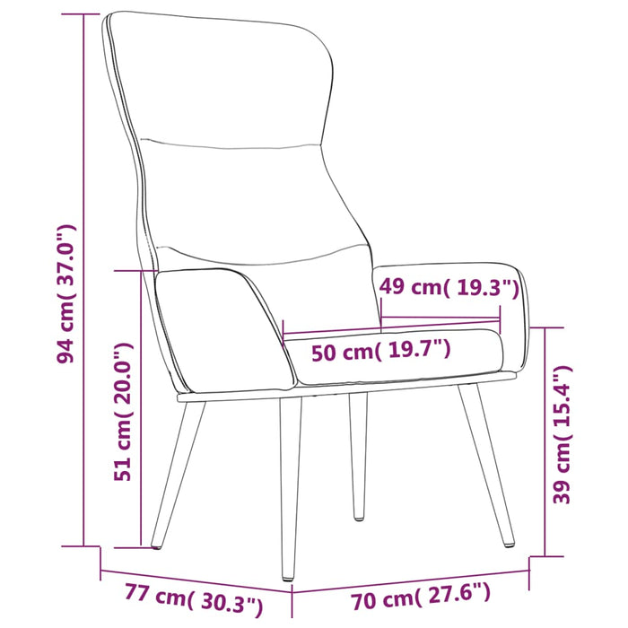 Scaun de relaxare cu taburet, gri închis, material textil - WALTI WALTI
