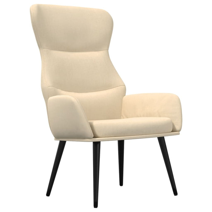 Scaun de relaxare cu taburet, crem, textil WALTI