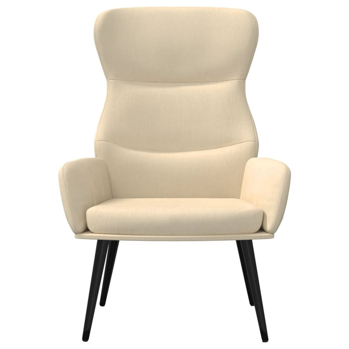 Scaun de relaxare cu taburet, crem, textil WALTI