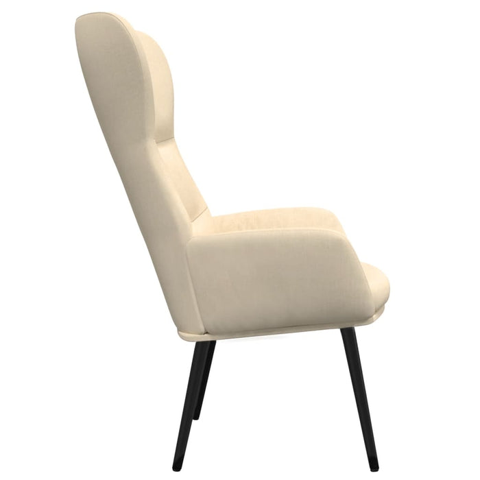 Scaun de relaxare cu taburet, crem, textil WALTI