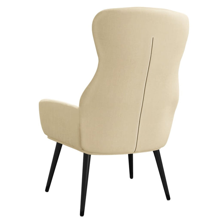 Scaun de relaxare cu taburet, crem, textil WALTI