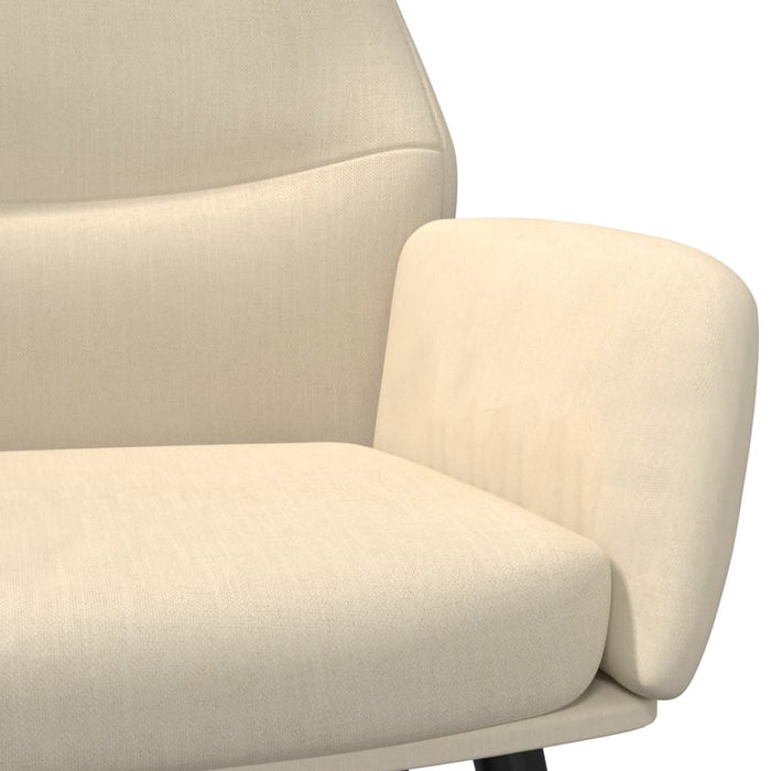 Scaun de relaxare cu taburet, crem, textil WALTI