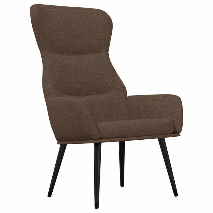 Scaun de relaxare cu taburet, maro, textil WALTI