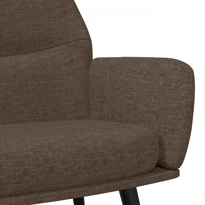 Scaun de relaxare cu taburet, maro, textil WALTI