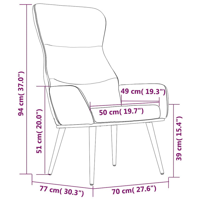 Scaun de relaxare cu taburet, maro, textil WALTI