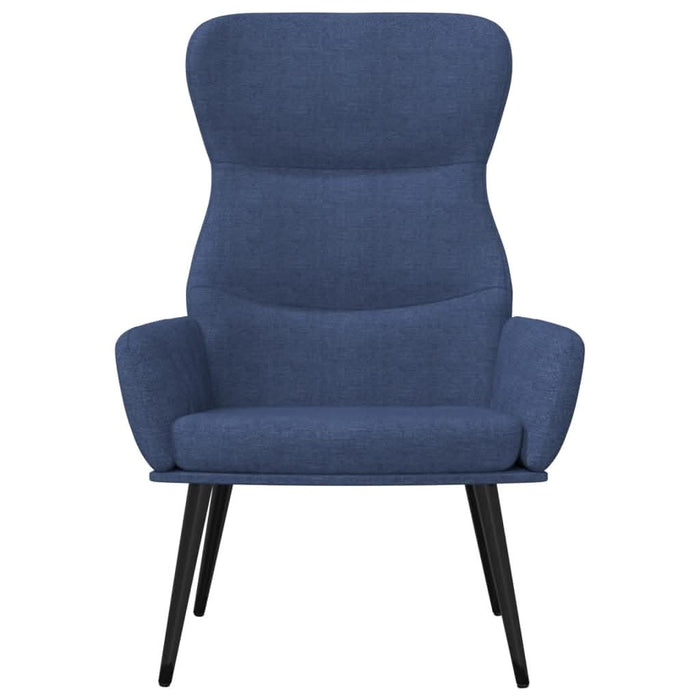 Scaun de relaxare cu taburet, albastru, textil - WALTI WALTI