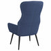 Scaun de relaxare cu taburet, albastru, textil - WALTI WALTI