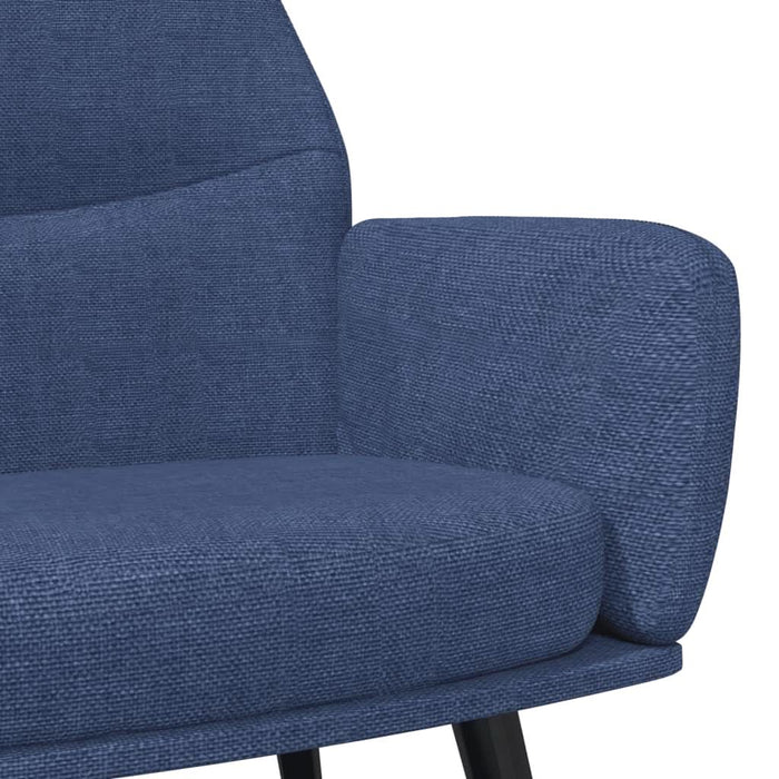 Scaun de relaxare cu taburet, albastru, textil - WALTI WALTI