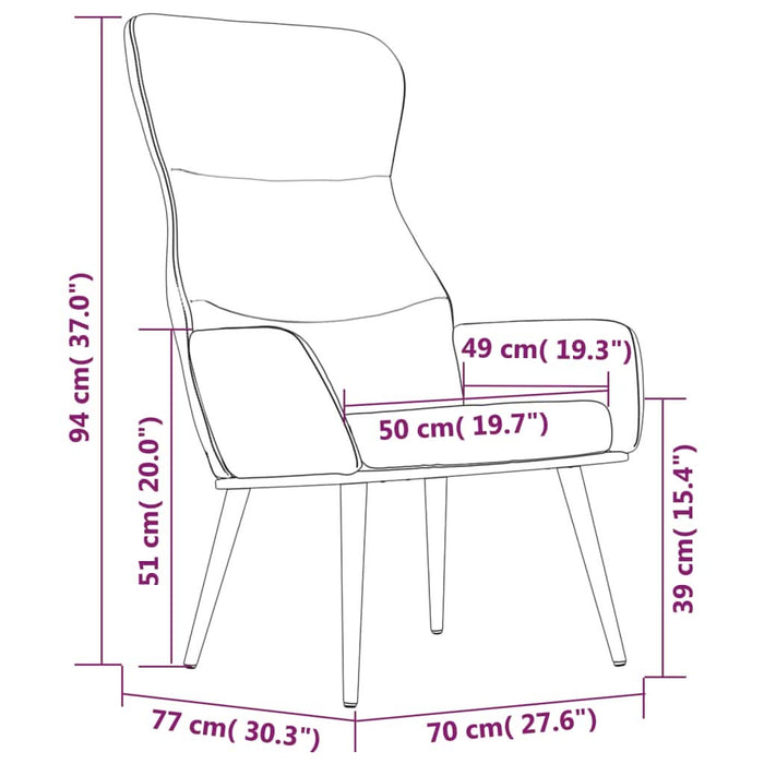 Scaun de relaxare cu taburet, albastru, textil - WALTI WALTI
