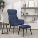 Scaun de relaxare cu taburet, albastru, textil - WALTI WALTI