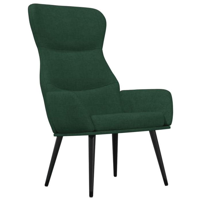 Scaun de relaxare cu taburet, verde închis, catifea WALTI