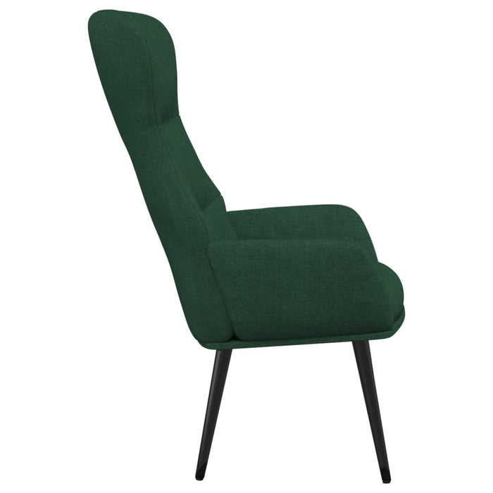 Scaun de relaxare cu taburet, verde închis, catifea WALTI