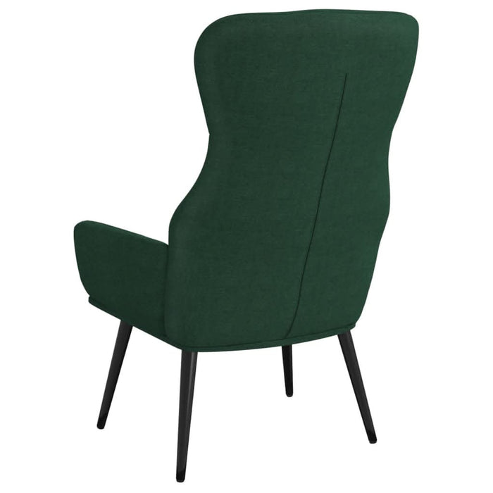 Scaun de relaxare cu taburet, verde închis, catifea WALTI