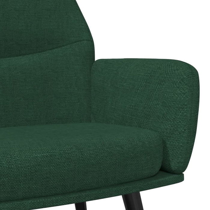 Scaun de relaxare cu taburet, verde închis, catifea WALTI