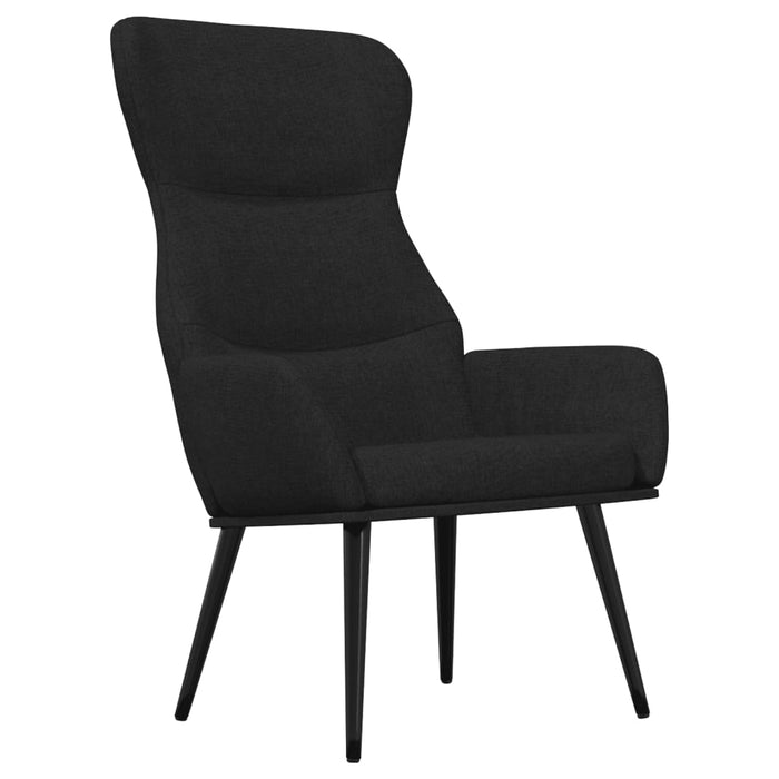Scaun de relaxare cu taburet, negru, textil - WALTI WALTI
