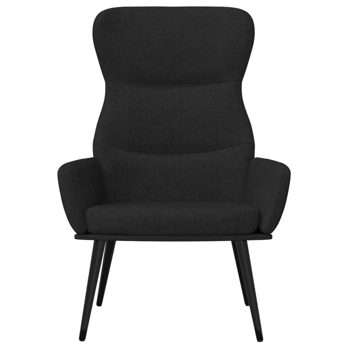 Scaun de relaxare cu taburet, negru, textil - WALTI WALTI