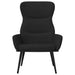 Scaun de relaxare cu taburet, negru, textil - WALTI WALTI