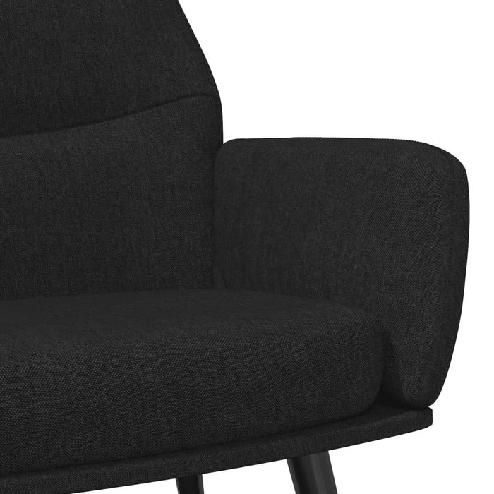 Scaun de relaxare cu taburet, negru, textil - WALTI WALTI