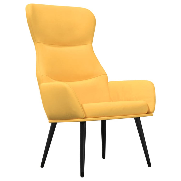 Scaun de relaxare cu taburet, galben muștar, textil WALTI