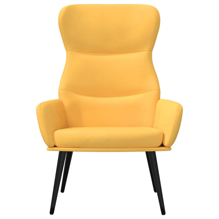 Scaun de relaxare cu taburet, galben muștar, textil WALTI