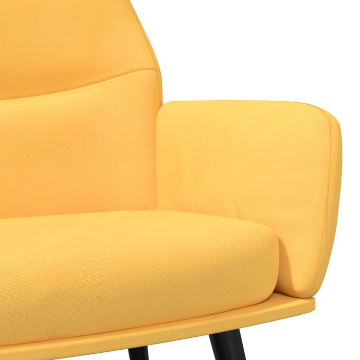 Scaun de relaxare cu taburet, galben muștar, textil WALTI