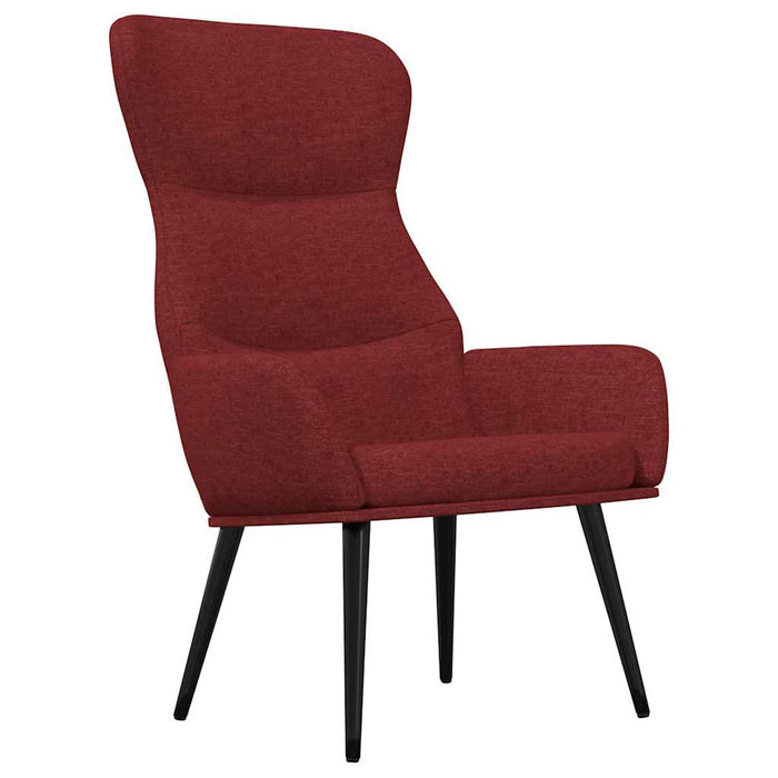 Scaun de relaxare cu taburet, roșu vin, textil WALTI