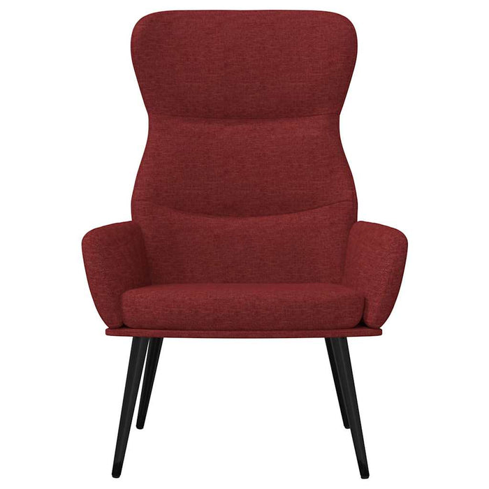 Scaun de relaxare cu taburet, roșu vin, textil WALTI