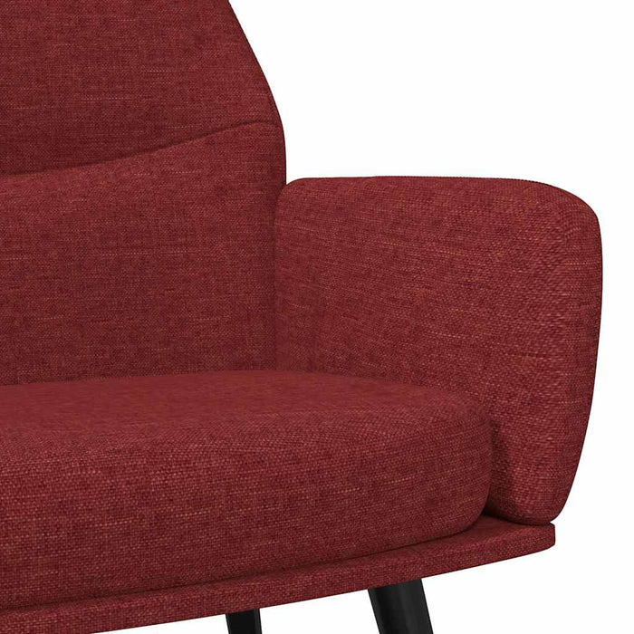 Scaun de relaxare cu taburet, roșu vin, textil WALTI