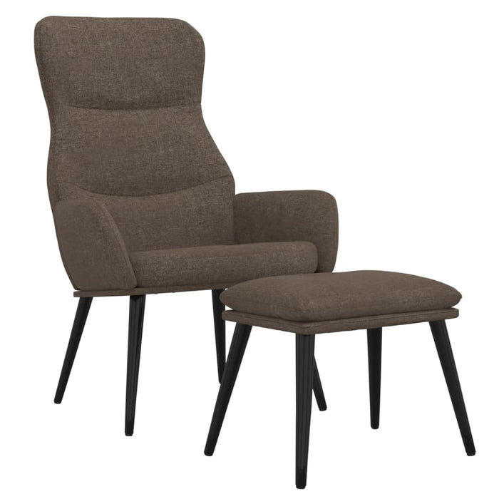 Scaun de relaxare cu taburet, gri taupe, textil WALTI