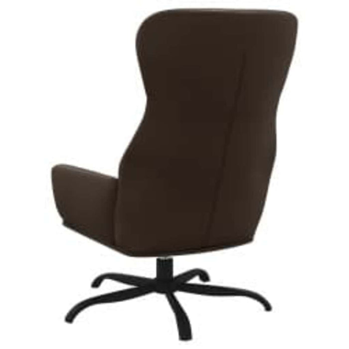 Scaun de relaxare cu taburet, maro, piele ecologică WALTI