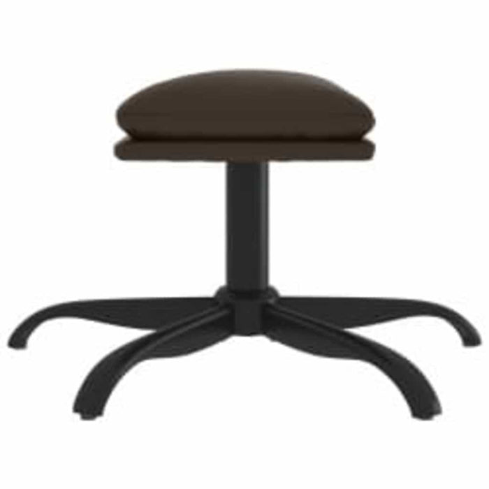 Scaun de relaxare cu taburet, maro, piele ecologică WALTI