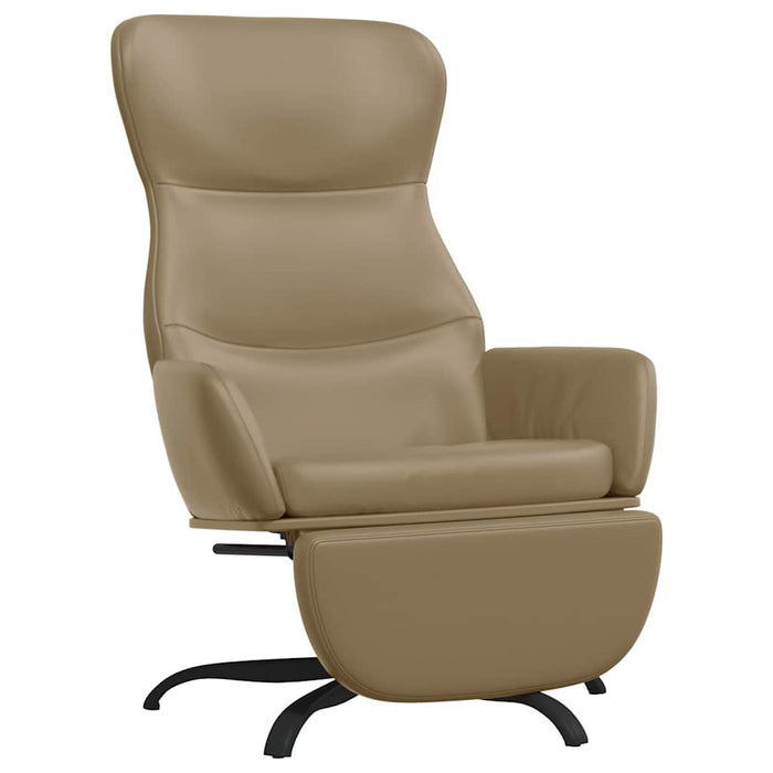 Scaun de relaxare cu taburet, cappuccino, piele ecologică WALTI