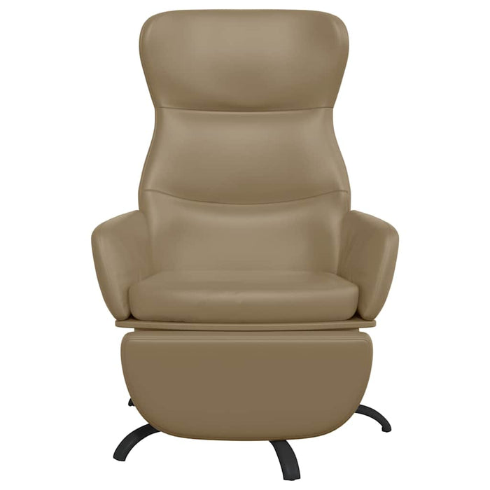Scaun de relaxare cu taburet, cappuccino, piele ecologică WALTI