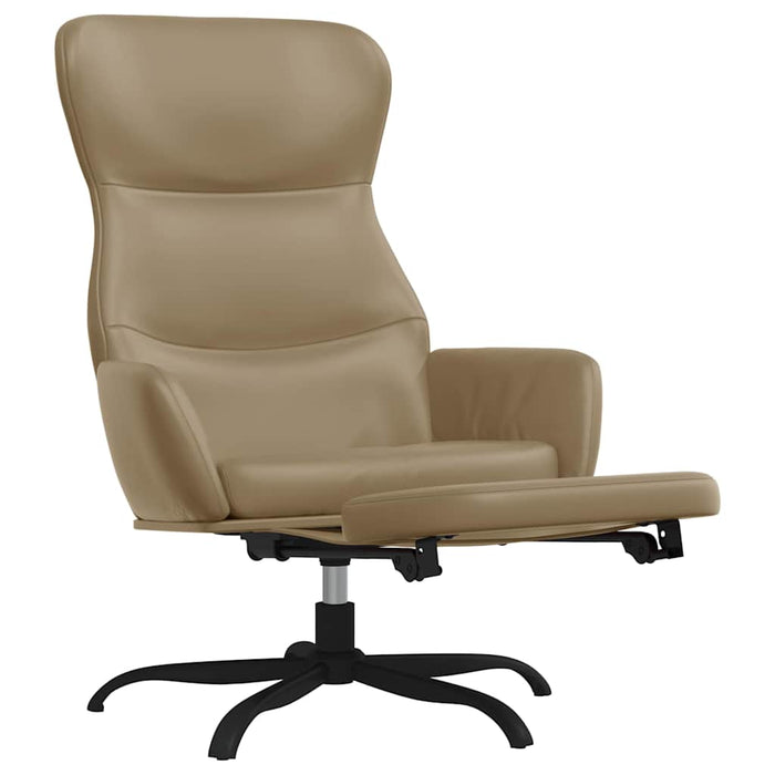Scaun de relaxare cu taburet, cappuccino, piele ecologică WALTI