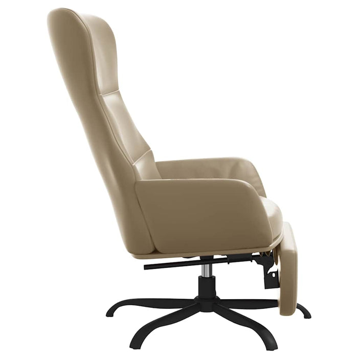 Scaun de relaxare cu taburet, cappuccino, piele ecologică WALTI